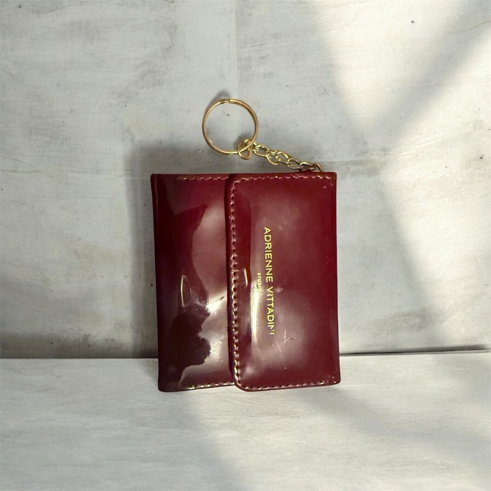 Adrienne Vittadini Wine Red Card Holder with Keychain